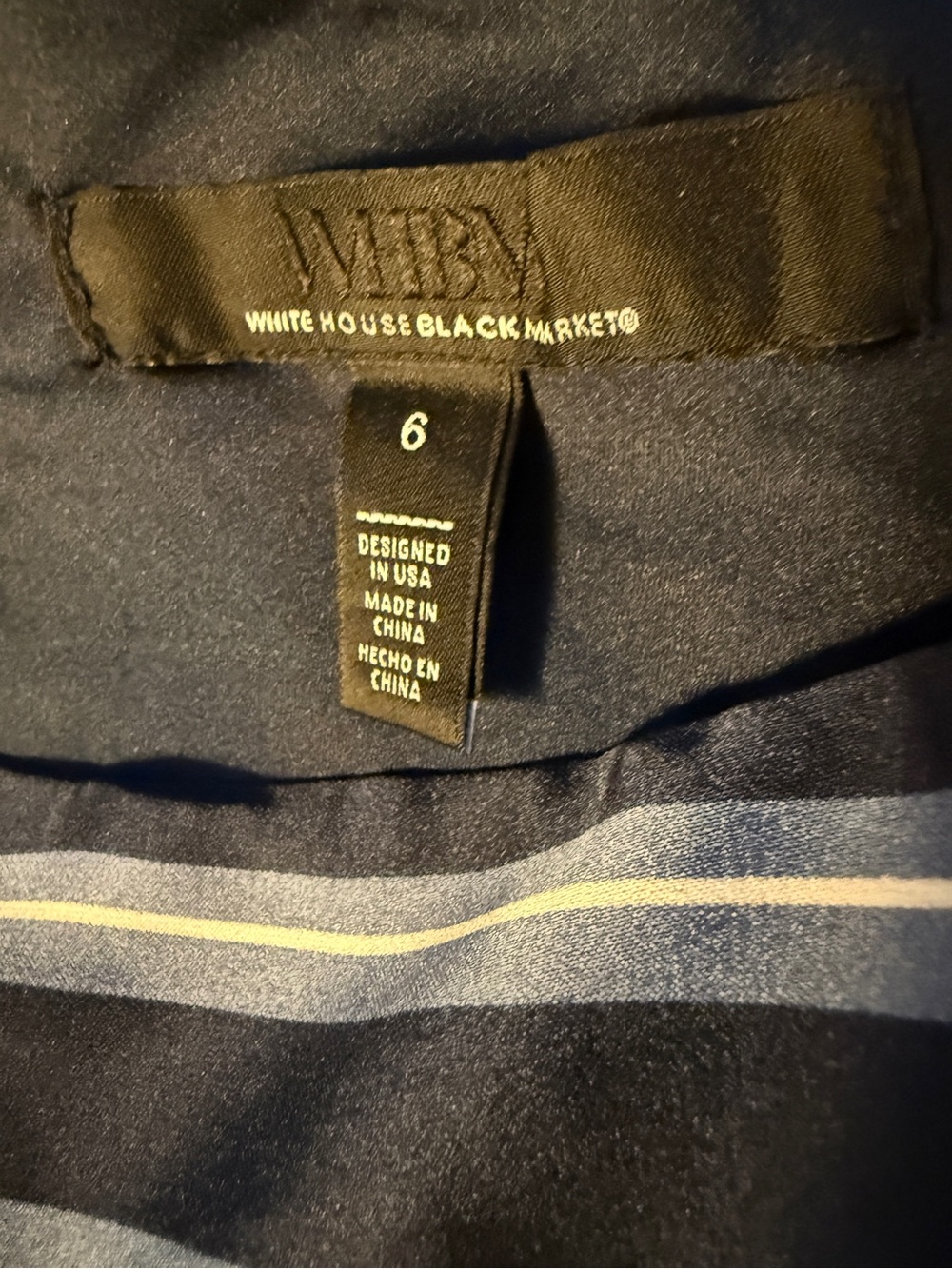 WHBM White House Black Market One Shoulder Striped Tie Waist Blouse Size 6 - Picture 6 of 9